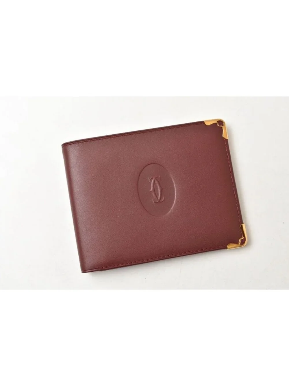 Cartier Fold Wallet Bifold Vintage Must de Cartier Bordeaux